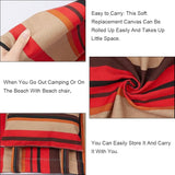GORGECRAFT Beach Sling Chair Canvas Cloth with Pillow 44x17 Red and Yellow Striped Casual Lounge Chair Replacement - Photo 6