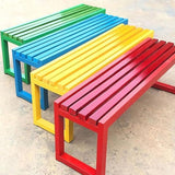 Outdoor Bench, 3 Person Garden Bench, Backless Patio Benches, All-Weather Metal Furniture Seating, for Front Porch - Photo 3