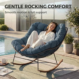 Grand patio Outdoor Rocking Chair, E-Coated Modern Cozy Lounge Rocker Chair with Cushion for Balcony Porch Patio - Photo 3