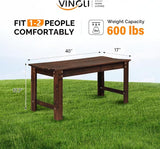 VINGLI Outdoor Wood Bench, 40" Outdoor Bench Patio Wooden Bench Garden Bench Outdoor Backless Bench for Deck Patio - Photo 3