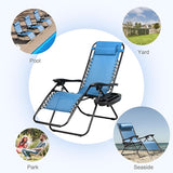 Nazhura Set of 2 Relaxing Recliners Patio Chairs Adjustable Steel Mesh Zero Gravity Lounge Chair Beach Chairs with - Photo 8