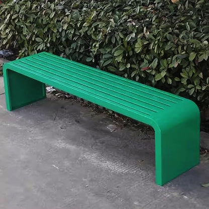 Outdoor Patio Bench, Park Bench Outdoor Bench Metal Bench Backless Benches, 660Lbs Weight Capacity, for Porch, Garden, Park, Backyard(Green,180x40x45cm)
