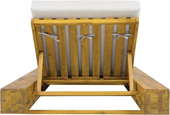 Christopher Knight Home Tory Acacia Wood Chaise Lounge Chair Outdoor Set of 2, Poolside Sun Lounger Recliner - Photo 9