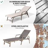 Crestlive Products Chaise Lounge Chair Outdoor with Armrests, Pool Lounge Chairs Set of 2 - Photo 4