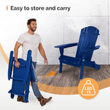 VINGLI Folding Adirondack Chairs Set of 4, Wood Adirondack Chair for Outdoor, Foldable Fire Pit Chairs for Patio, BBQ - Photo 5