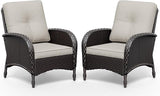 Joyside Wicker Patio Chairs Set of 2, Rattan Outdoor Furniture with Thickened Cushions, High Back, Deep Seating - Photo 8