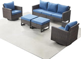 Rilyson Wicker Outdoor Patio Furniture Set - 5 Piece Patio Conversation Set with 2 Swivel Rocker Chairs - Photo 8