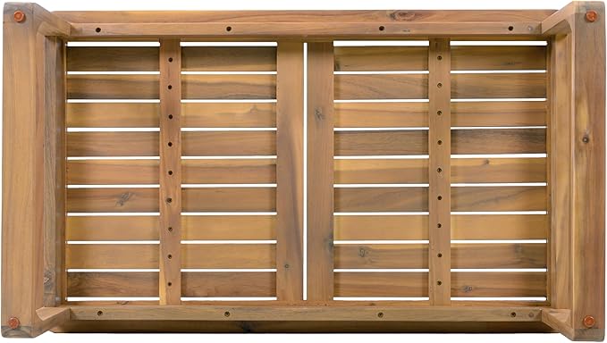 Christopher Knight Home Lebat Patio Acacia Wood Coffee Table, Solid Wood Outdoor Table for Patio Furniture Set, Slat Panel Rectangular Top, Light Teak