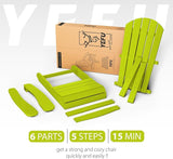 YEFU Adirondack Chairs Set of 2: Plastic Adirondack Chairs - Patio Chairs with Wood Texture - Outdoor Chair HIPS - Lawn - Photo 8