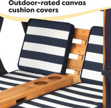 KidKraft Wooden Outdoor Double Chaise Lounge with Cup Holders, Kid's Patio Furniture - Photo 8