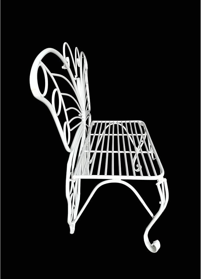 Unknown1 White Metal Butterfly Bench