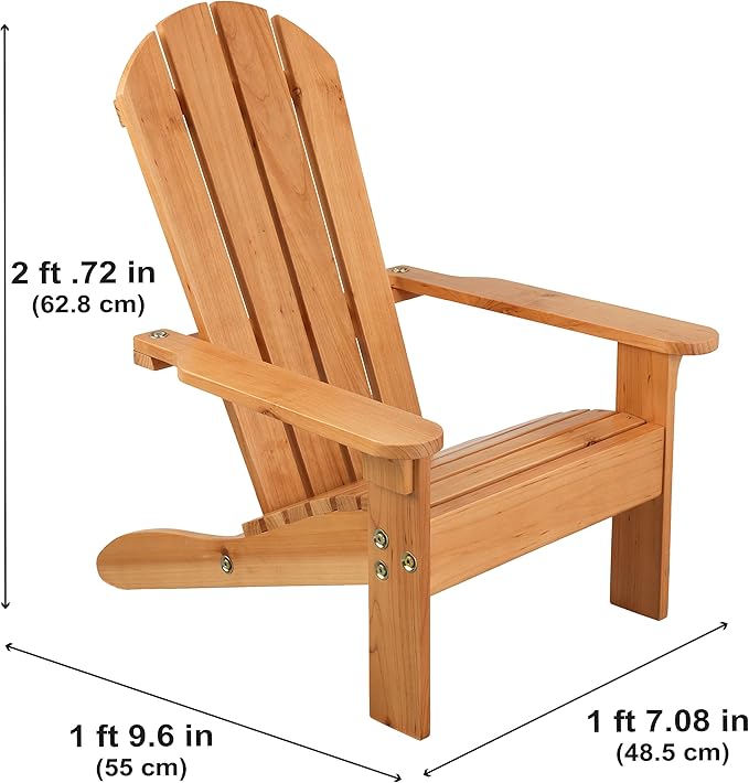 KidKraft Wooden Adirondack Children's Outdoor Chair, Kid's Patio Furniture, Honey, Gift for Ages 3-8 21.5 x 19.2 x 24.5 - Photo 3