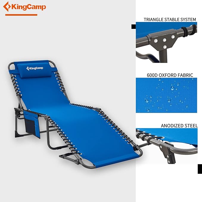 KingCamp Folding Outdoor Chaise Lounge - Photo 5