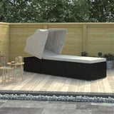 Sun Lounger with Canopy and Cushion - Photo 1