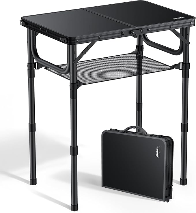 Anbte Folding Camping Table with Storage Net - Photo 1