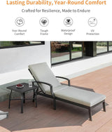 Patio Side Table, Aluminum Outdoor Pool Side Table with Adjustable Feet, Rust-Proof Square Patio End Table - Photo 5