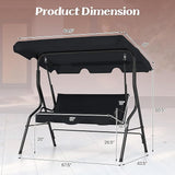 Tangkula 3 Person Porch Swing, Patio Swing with Removable Cushion & Powder-Coated Steel Frame - Photo 6