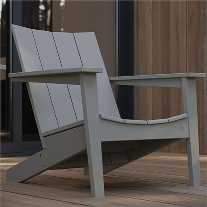 Outer Ascent Adirondack Chair - Ergonomic Outdoor Lounge Seating, Stylish Modern Design - Ideal for Patio, Fire Pit, Garden Use (Gray)
