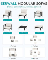 SERWALL HDPE Outdoor Furniture Set, 10 Pieces Patio Sectional Sofa Set - Photo 3