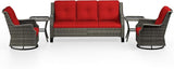 5 Piece Patio Furniture Set, 3-Seater Couch, 2 Swivel Glider Chairs and 2 Side Tables - Photo 9