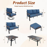 HOMREST Metal Outdoor Ottoman, 2-Piece Aluminum Footstool w/Removable Cushion - Photo 3