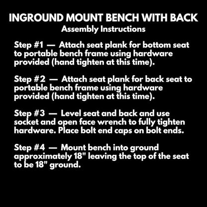 COATEDOUTDOORFURNITURE Coated Outdoor Furniture Heavy-Duty Outdoor Bench Thermoplastic Coated, Expanded Metal, Commercial-Grade Seating, Made in America (Inground with Back, 8 Ft, Grey)