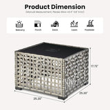 ovios Outdoor Side Table with Tempered Glass Top - Photo 2