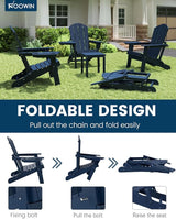 FOOWIN Folding Adirondack Chair Set of 4, HDPE Adirondack Chairs with Cup Holder - Photo 6