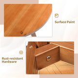 Outvita Outdoor Side Table, Acacia Wooden End Table Small Coffee Table for Patio Balcony Garden Living Room Bedroom - Photo 6