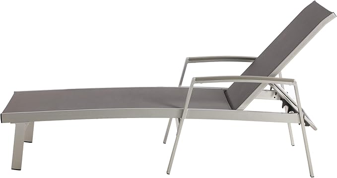 Christopher Knight Home Joy Outdoor Mesh and Aluminum Chaise Lounge (Set of 4), Gray - Photo 8