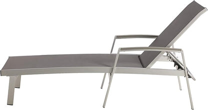 Christopher Knight Home Joy Outdoor Mesh and Aluminum Chaise Lounge (Set of 4), Gray