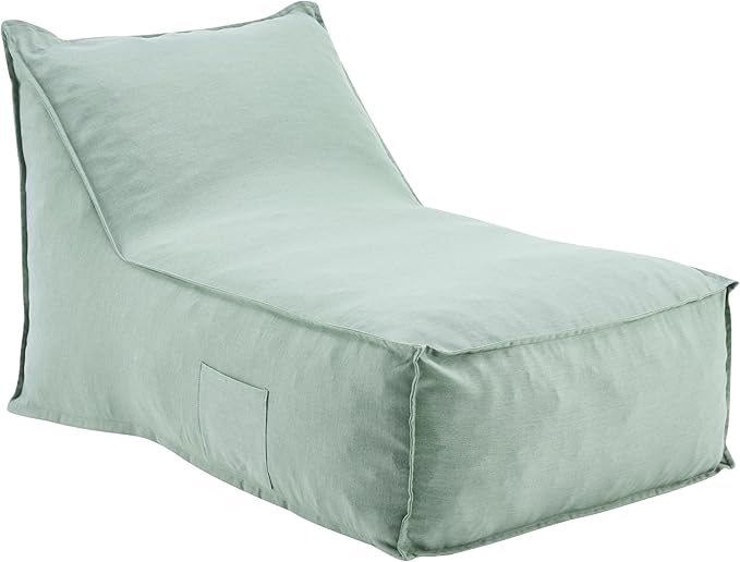 Christopher Knight Home Venny 48" L Outdoor Bean Bag Chair, Fabric Bean Bag Chair for Adults and Kids, Indoor/Outdoor Sun Lounger, Patio Lounge Chair, Comfy Outdoor Reading Chair, Mint