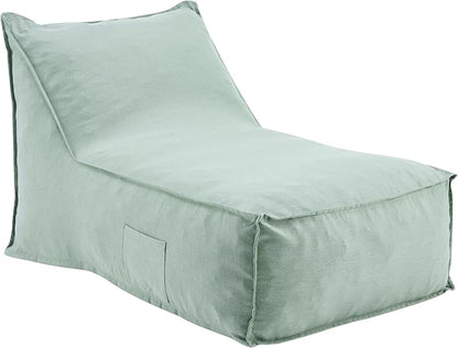 Christopher Knight Home Venny 48" L Outdoor Bean Bag Chair, Fabric Bean Bag Chair for Adults and Kids, Indoor/Outdoor Sun Lounger, Patio Lounge Chair, Comfy Outdoor Reading Chair, Mint