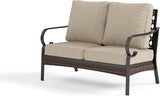 Metal Patio Furniture Loveseat with 5.75" Extra Thick Waterproof Cushion - Photo 8