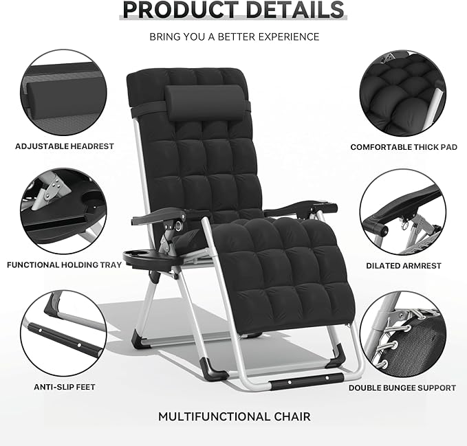 Zero Gravity Chair, Portable Outdoor Chair - Photo 5