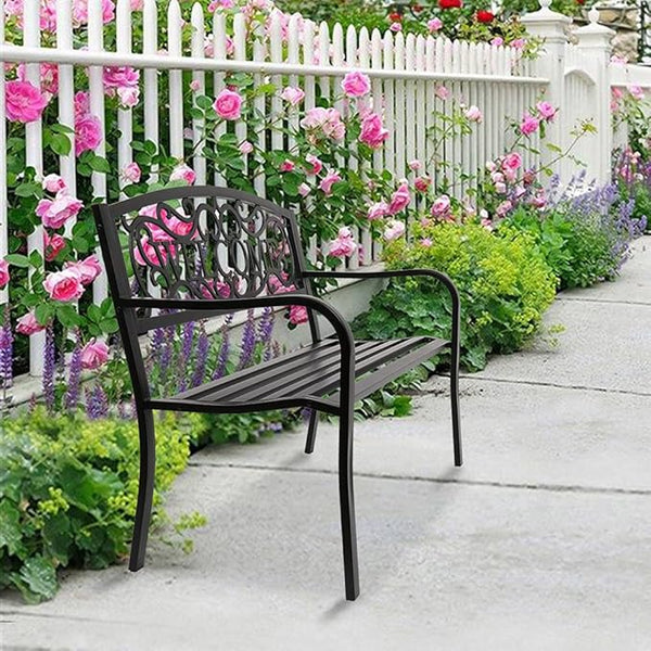 50inch Outside Bench Seats Chair Patio Outdoor Garden Bench, Patio Park Bench, Front Porch Bench - Photo 1