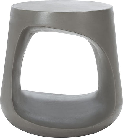 SAFAVIEH Outdoor Collection Vikki Modern Dark Grey Concrete Accent Table (Fully Assembled) VNN1040A