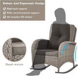 Belord 6 Pieces Patio Rocking Chairs Outdoor Furniture Set with Outdoor Couch and Ottoman Conversation Patio Furniture - Photo 4