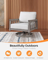 Aluminum Swivel Outdoor Armchair, Swivel Patio Sofa Chair with Thick Cushions, 360-Degree Rotating Aluminum Club Chair - Photo 5