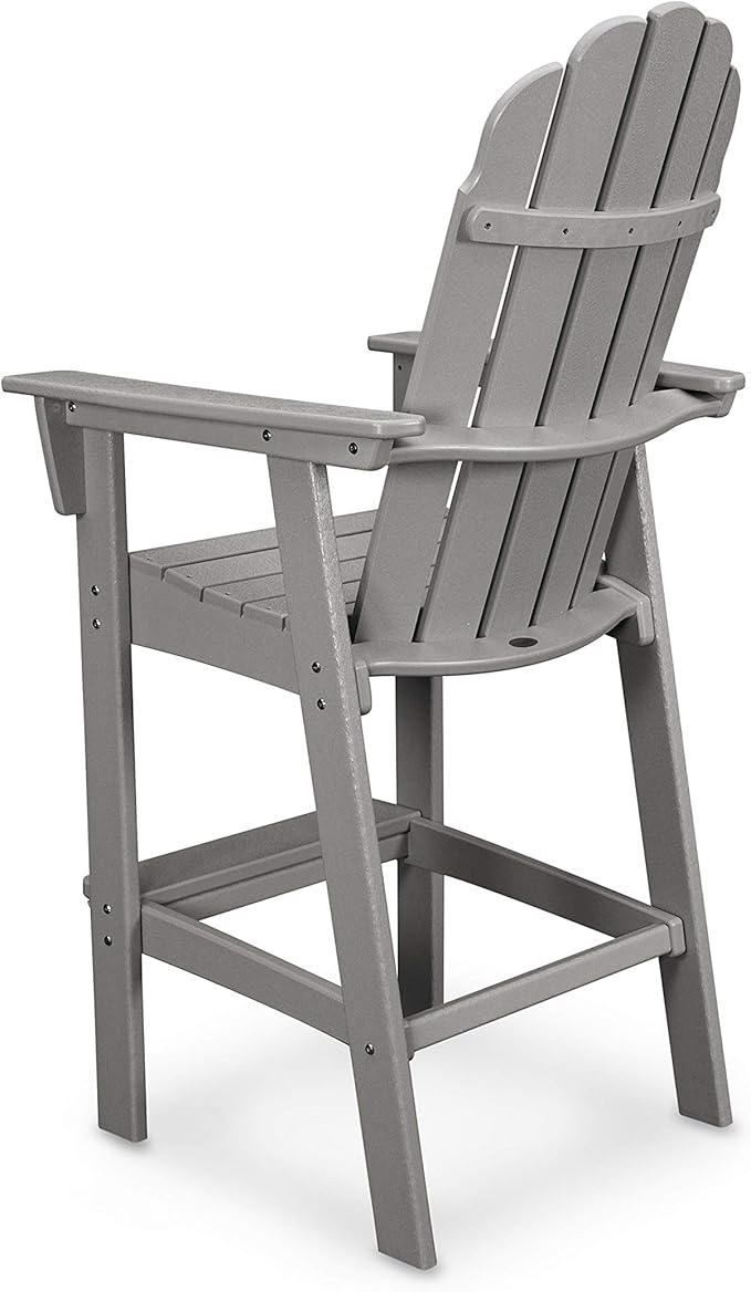 POLYWOOD® Vineyard Bar Chair, Slate Grey