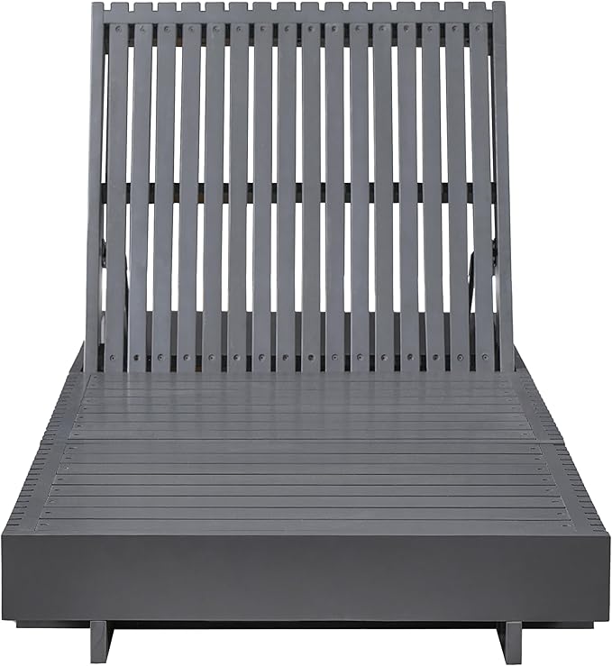 Christopher Knight Home Habery Acacia Wood Chaise Lounge Chair Outdoor with Cushion, Solid Wood Patio Chaise Lounge - Photo 5