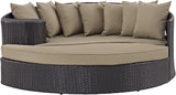 Modway Convene Wicker Rattan Outdoor Patio Poolside Sectional Sofa Daybed with Cushions in Espresso Mocha - Photo 5