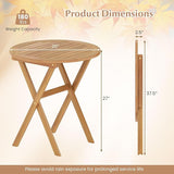 Tangkula 26-Inch Acacia Wood Outdoor Dining Table - Photo 3