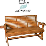 Fortune Candy Patio Glider with Cup Holders, High Roll Back and Deep Contoured Seat, 3-Seater, Heavy Duty 800 Lb - Photo 3