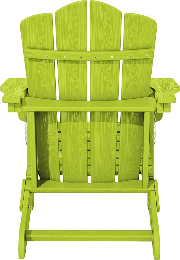 KINGYES Folding Adirondack Chair Set of 8, HDPE All-Weather Folding Adirondack Chair, Apple - Photo 9