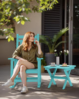 SERWALL Folding Outdoor Side Table Set of 4, Small Adirondack Side Table, Aruba - Photo 7