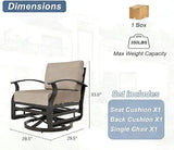 Kurapika 1 Piece Patio Furniture Chair, Outdoor Aluminum Swivel Glider Rocker, Patio Bistro Set Rocking Chair for Porch - Photo 2