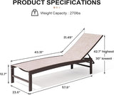 Crestlive Products Outdoor Lounge Chairs, Aluminum Pool Chaise Lounge Chairs, Adjustable Five-Position Tanning Recliner - Photo 2