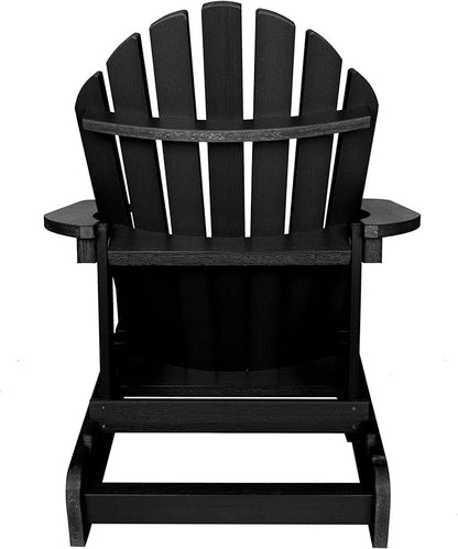 highwood Hamilton Made in the USA Folding and Reclining Adirondack Chair, Adult Size, Black