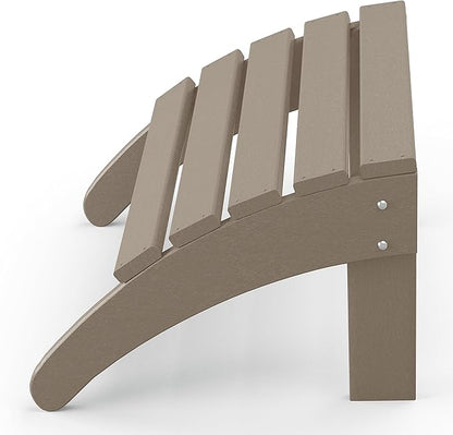 WestinTrends Outdoor Patio Adirondack Ottoman Foot Rest, All Weather Poly Lumber Foot Stool for Adirondack Chair, Widely Used for Outside Porch Pool Lawn Backyard, Weathered Wood